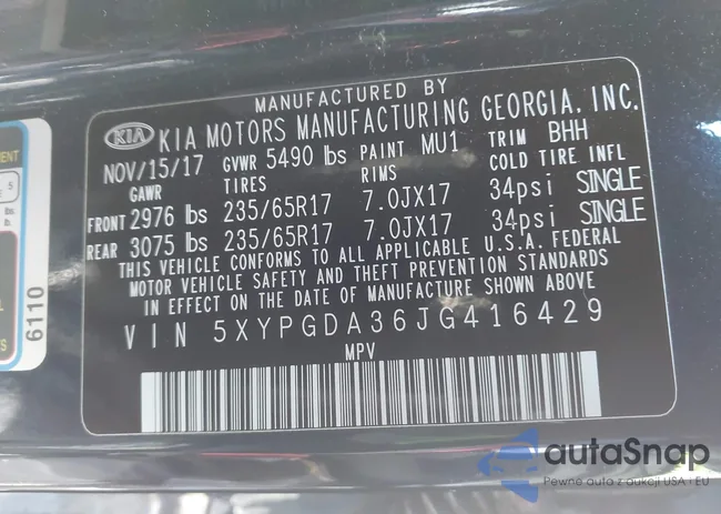 5XYPGDA36JG416429: 43893243