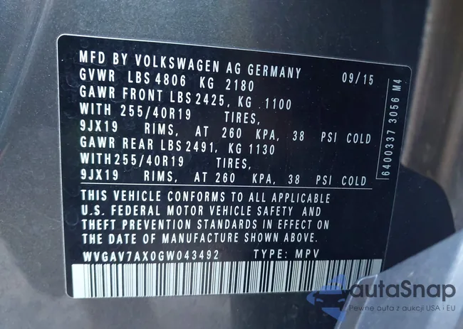 WVGAV7AX0GW043492: 43893302