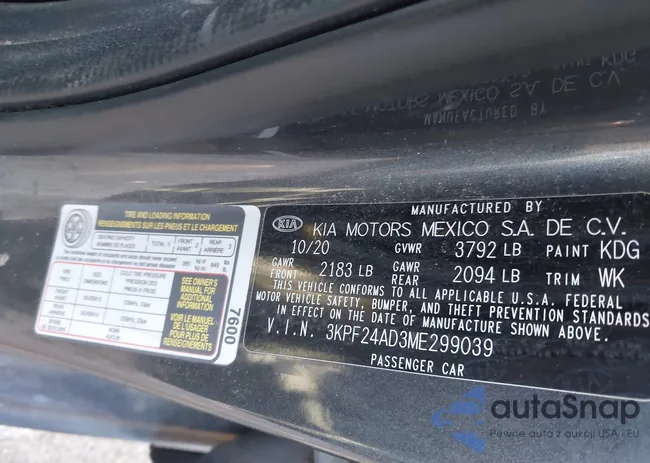 3KPF24AD3ME299039: 43892618