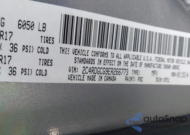 2C4RDGCG9ER266773: 43892653