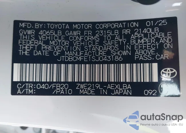 JTDBCMFE1SJ043186: 43893882