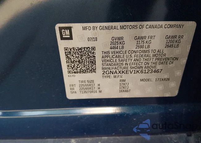 2GNAXKEV1K6123467: 43893940