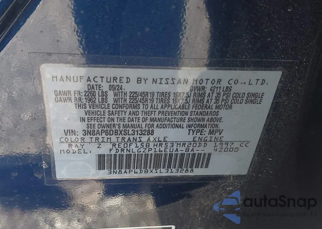 3N8AP6DBXSL313288: 43893977