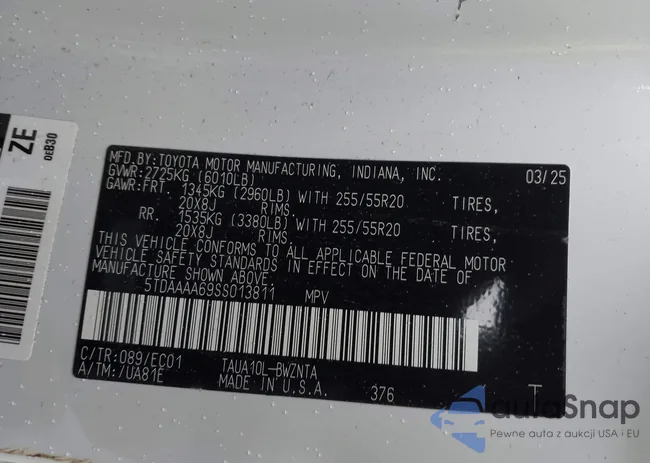 5TDAAAA69SS013811: 43893989