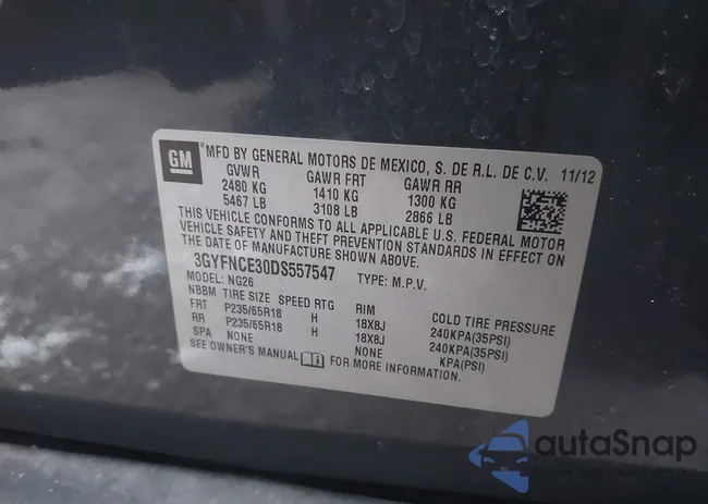 3GYFNCE30DS557547: 43894033