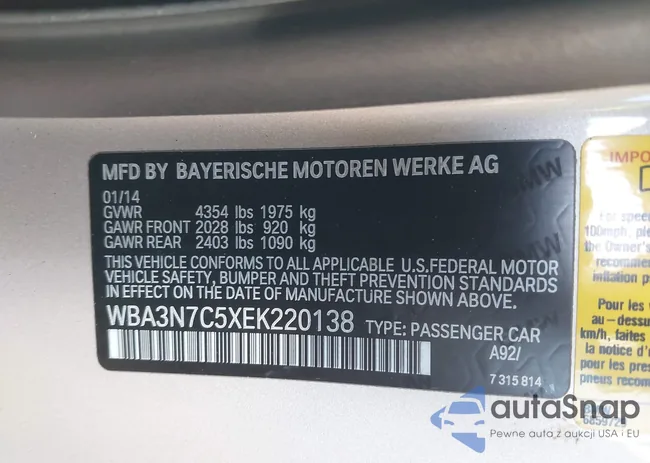 WBA3N7C5XEK220138: 43894108