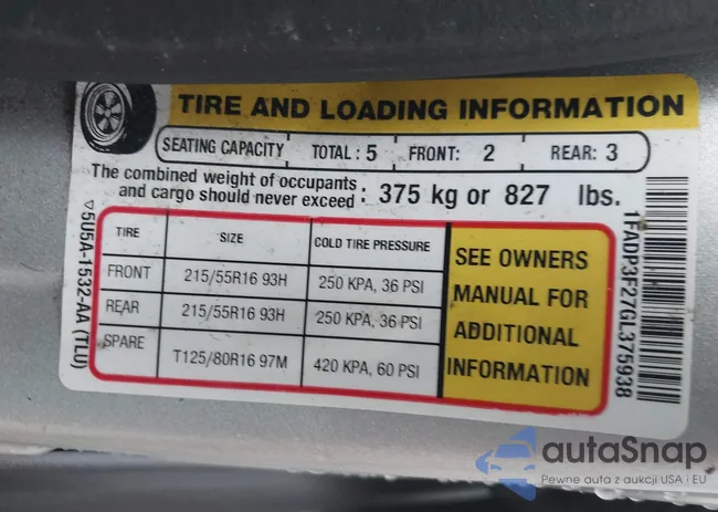 1FADP3F27GL375938: 43894143