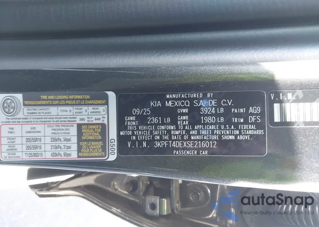 3KPFT4DEXSE216012: 43894235