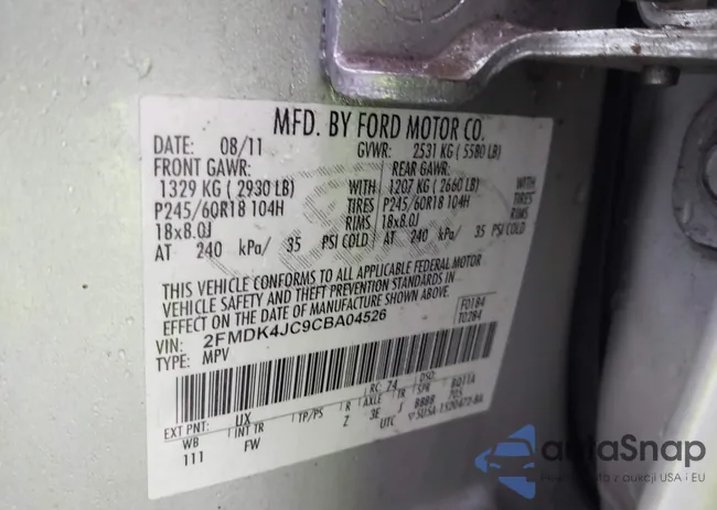 2FMDK4JC9CBA04526: 43894359