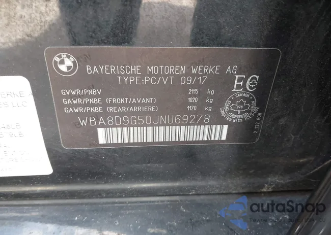 WBA8D9G50JNU69278: 43893467