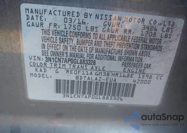 3N1CN7AP0GL883326: 43893539