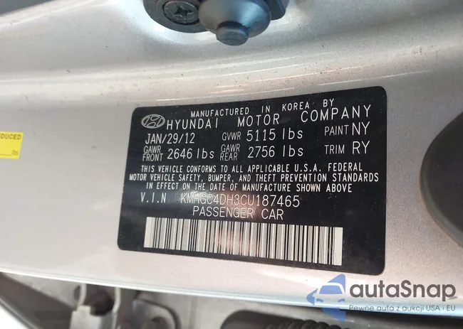 KMHGC4DH3CU187465: 43893635