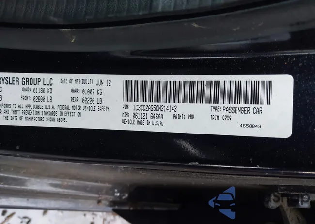 1C3CDZAG5CN314143: 43893643