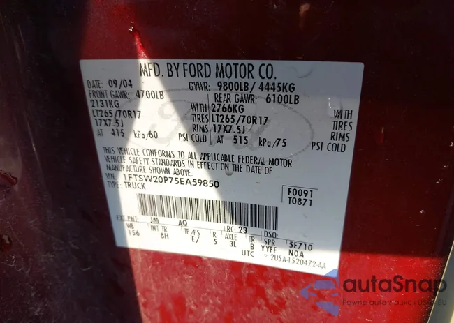 1FTSW20P75EA59850: 43894905