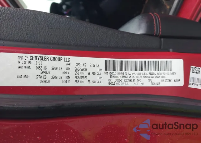 1C4SDHCT0CC206584: 43894983