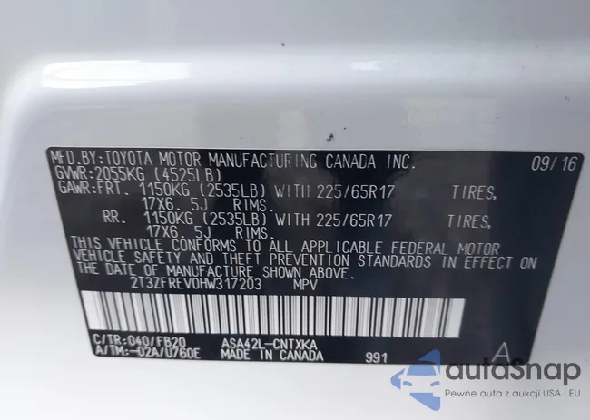 2T3ZFREV0HW317203: 43895097