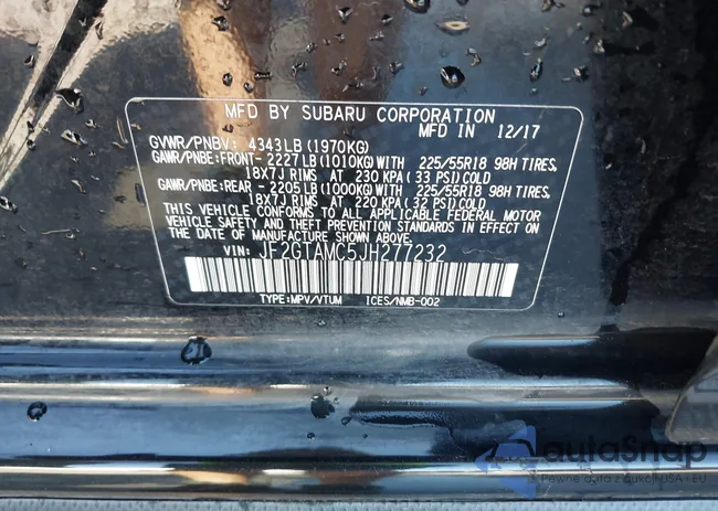 JF2GTAMC5JH277232: 43895325