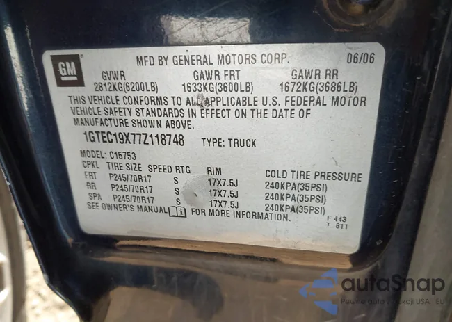 1GTEC19X77Z118748: 43895344