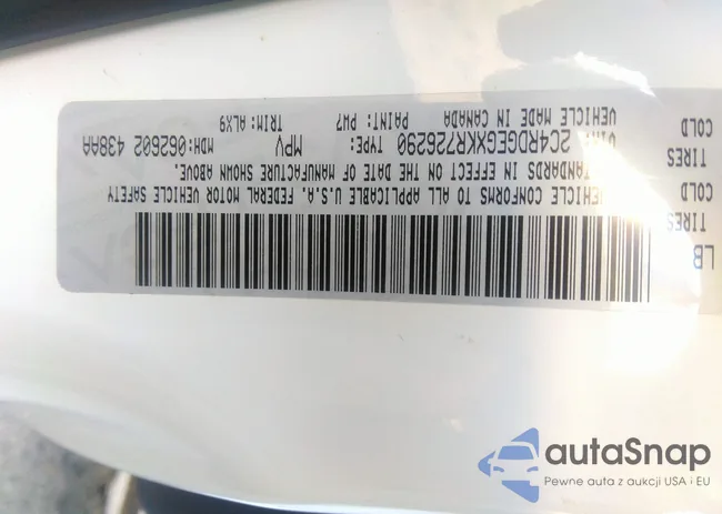 2C4RDGEGXKR726290: 43895395