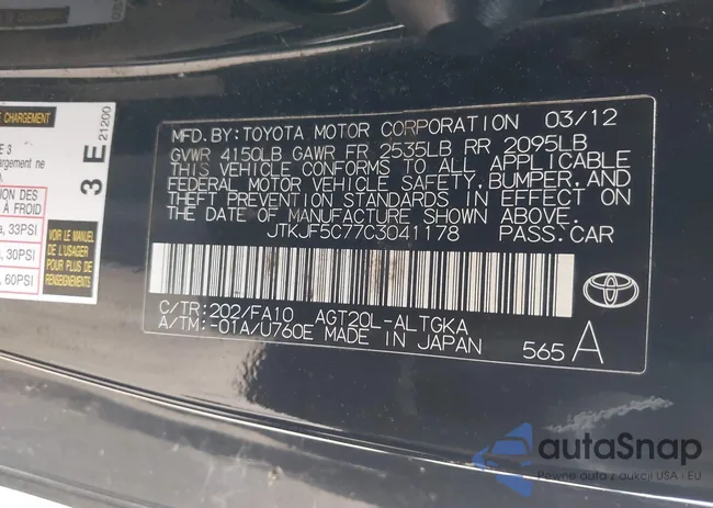 JTKJF5C77C3041178: 43895428