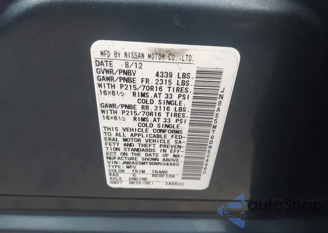 JN8AS5MT9DW504960: 43895431