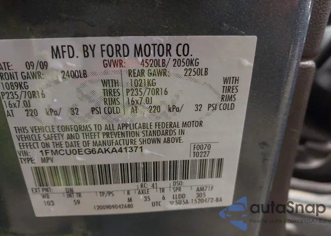 1FMCU0EG6AKA41371: 43895434