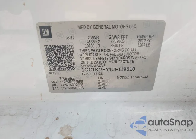 1GC1KVEY1JF119510: 43895437