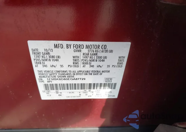 1FM5K8D80EGA87729: 43894601