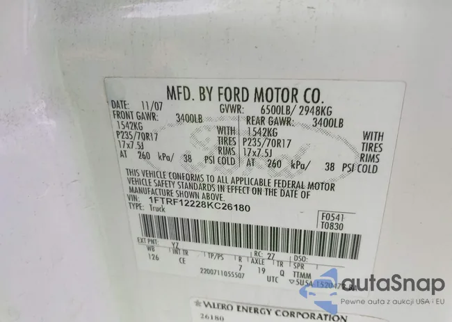 1FTRF12228KC26180: 43894744