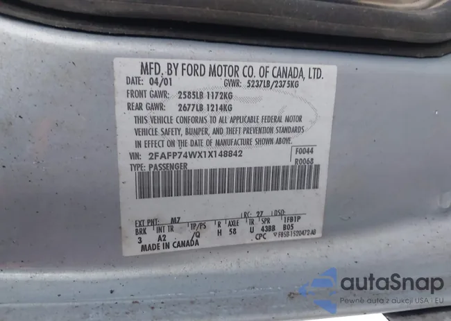 2FAFP74WX1X148842: 43894777