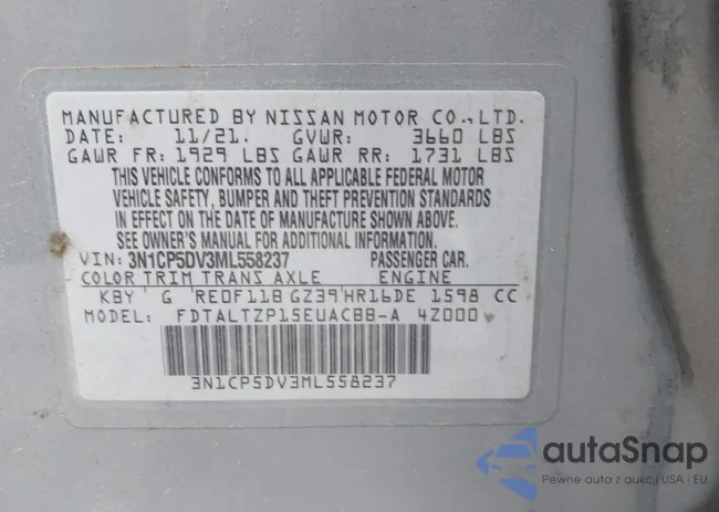 3N1CP5DV3ML558237: 43895867