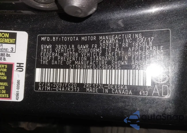 2T1BURHE0JC989295: 43895871