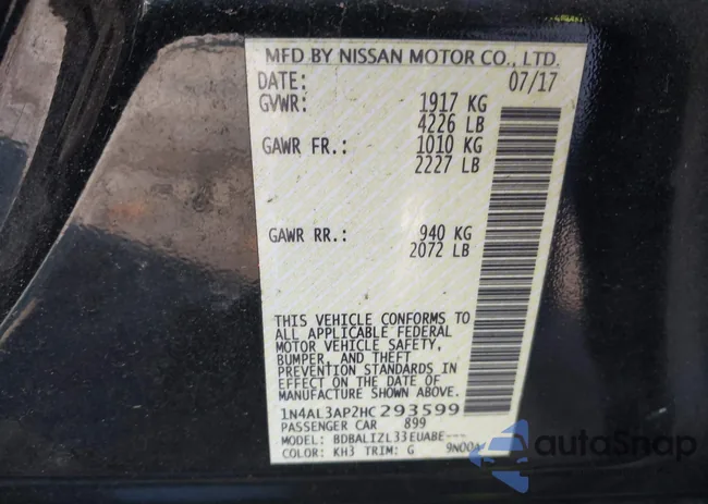 1N4AL3AP2HC293599: 43895903