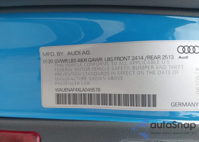 WAUENAF4XLA049578: 43896143