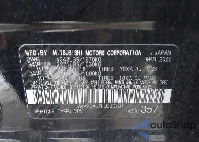 JA4AR3AU7LU030181: 43896230