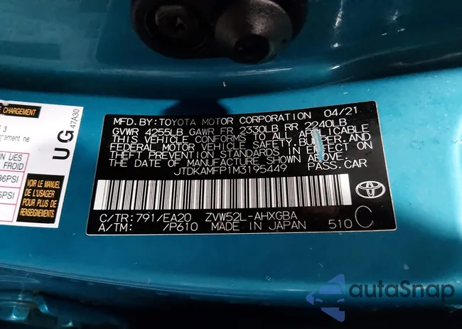 JTDKAMFP1M3195449: 43896349