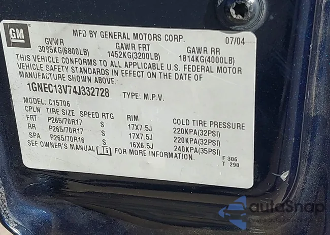 1GNEC13V74J332728: 43895501