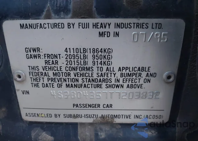 4S3BD4357T7203832: 43895565