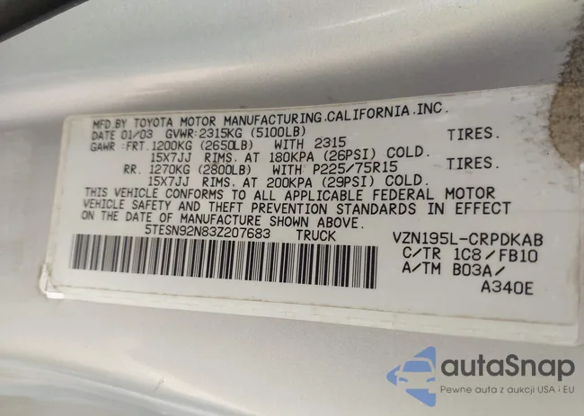 5TESN92N83Z207683: 43895612