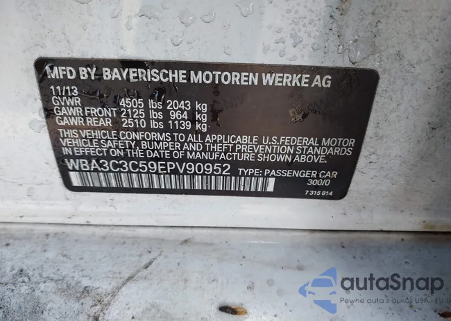 WBA3C3C59EPV90952: 43895699