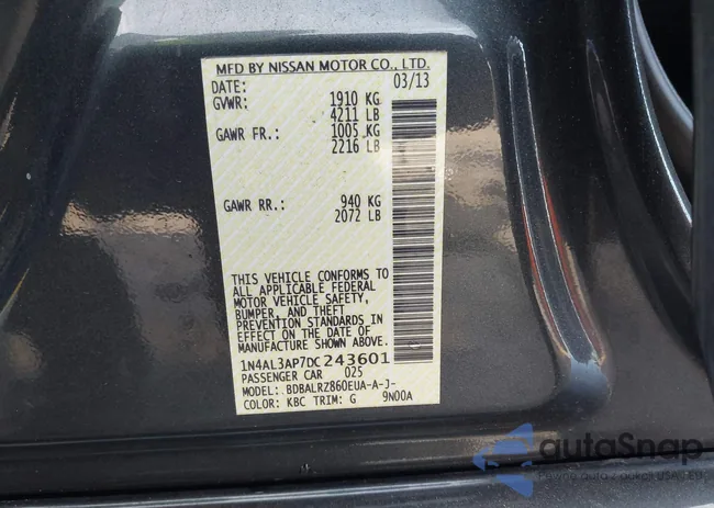 1N4AL3AP7DC243601: 43895787