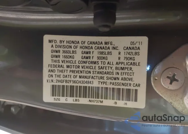 2HGFB2F56CH304843: 43896868