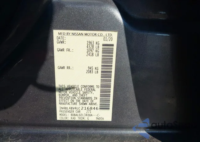 1N4BL4BV4LC216846: 43896878