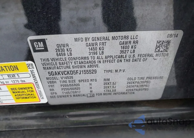 5GAKVCKD5FJ155529: 43896927