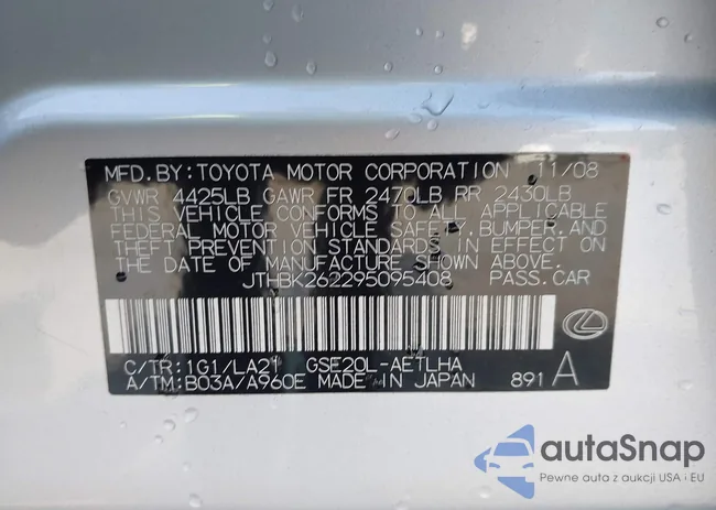 JTHBK262295095408: 43897292