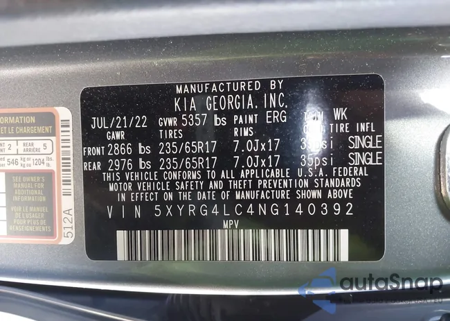 5XYRG4LC4NG140392: 43897312