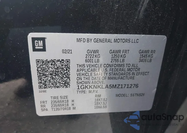 1GKKNKLA5MZ171276: 43897325