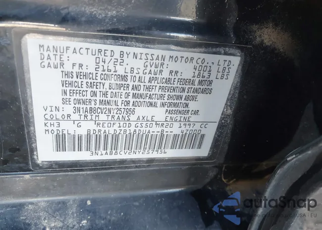 3N1AB8CV2NY257956: 43897345