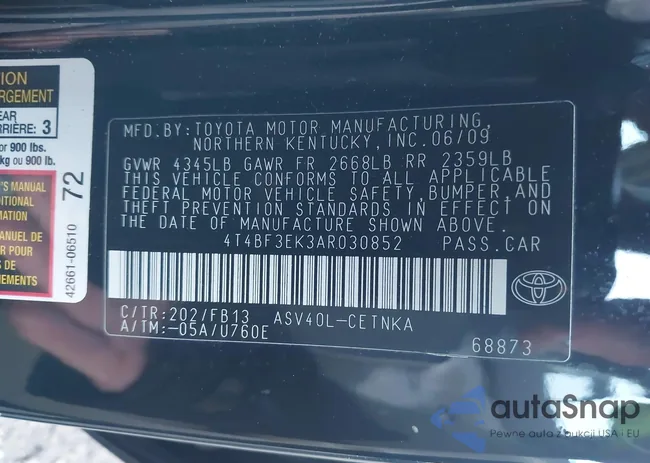 4T4BF3EK3AR030852: 43897370