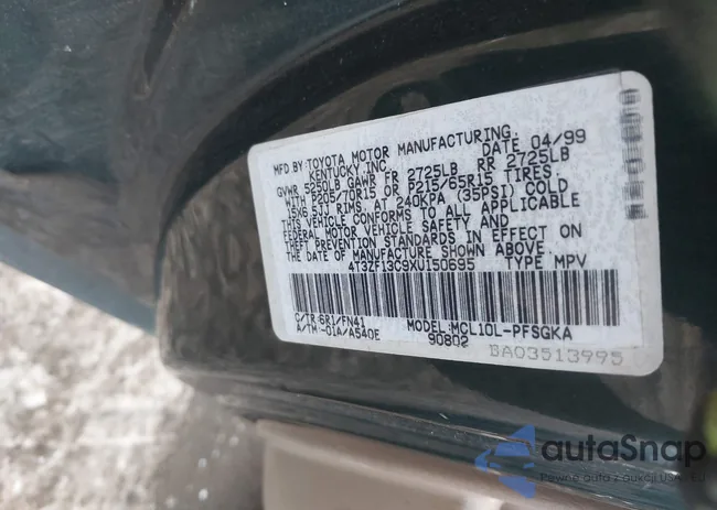 4T3ZF13C9XU150695: 43896462